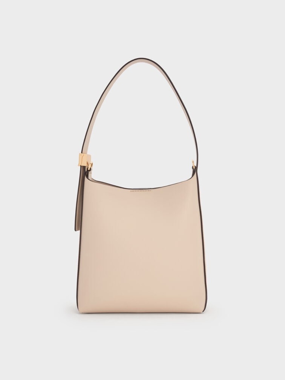 Charles and Keith Edna ToteMinimalist Beige Shoulder Bag